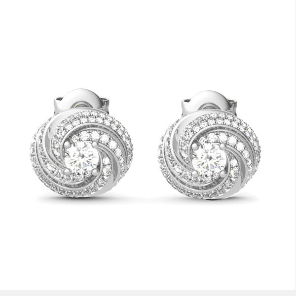 AAA Zirkonia Knotten Design Ohrringe, Messing rhodiniert