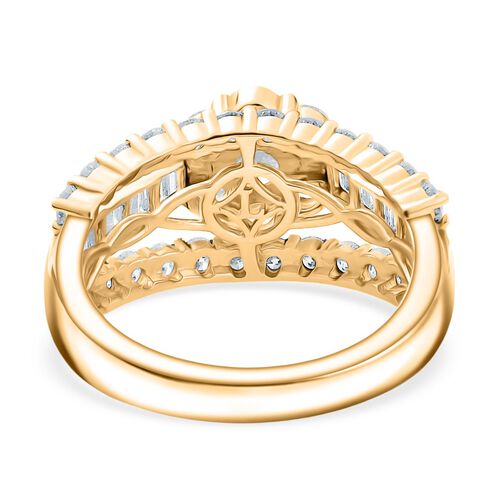 Lab Grown Diamant SI Ring 925 Silber 750 Gelbgold Vermeil (Größe 18.00) ca. 2,00 ct image number 5