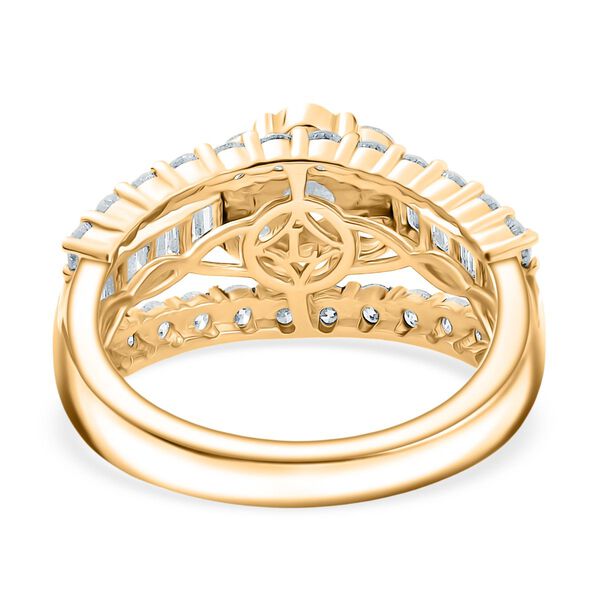 LUXURIANT SGL zertifizierter SI-GH Labor Diamant Ring, 925 Silber 750 Gelbgold Vermeil - 2 ct. image number 6