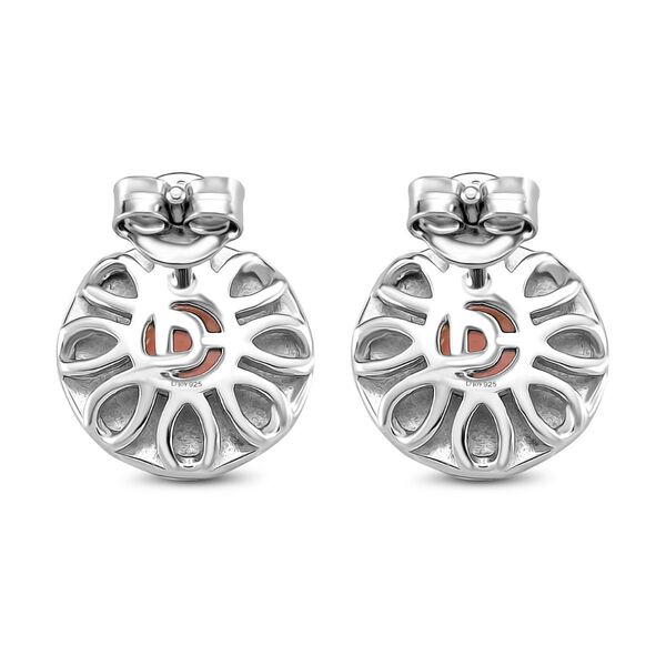 D'Joy Natürliche Rosa Königsmuschel Perle Ohrringe 925 Silber, Bicolor image number 5