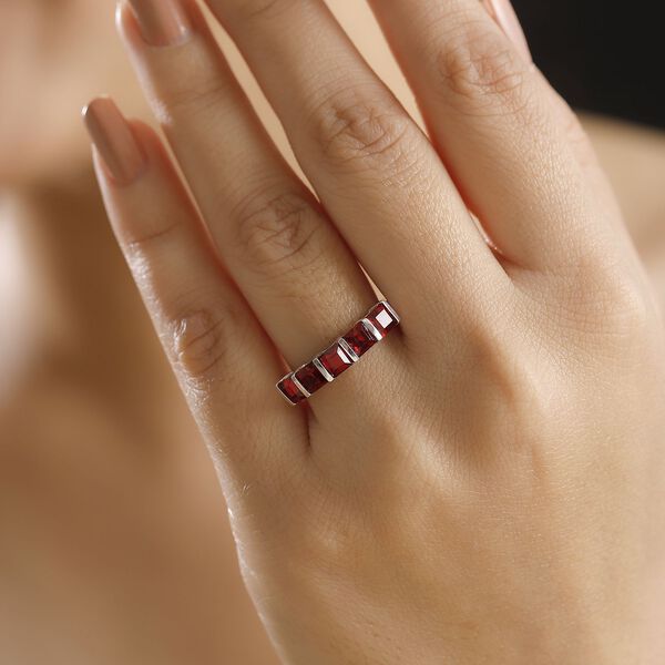 J Francis gefertigt mit SWAROVSKI- Siam Farbe Swarovski Kristall Ring, 925 Silber platiniert image number 3