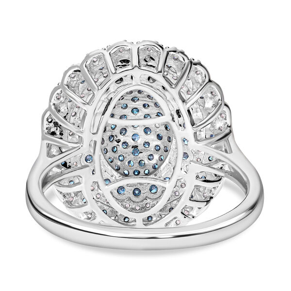 Blauer und wei&szlig;er Diamant-Ring - 1,50 ct. image number 4