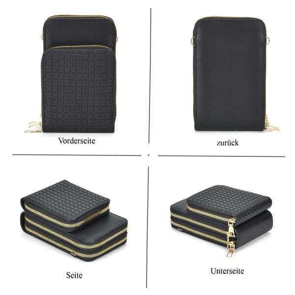 Moderne Umhängetasche mit RFID-Schutz, schwarz image number 2