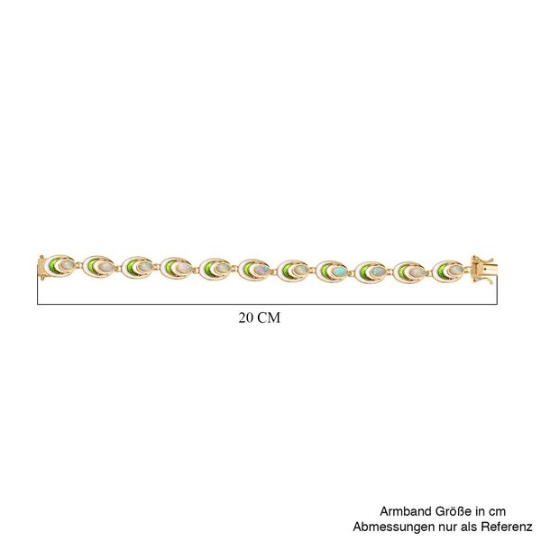 AA Nat&uuml;rlicher, &auml;thiopischer Welo Opal Armband ca. 19 cm 925 Silber 750 Gelbgold Vermeil ca. 3,45 ct. image number 5
