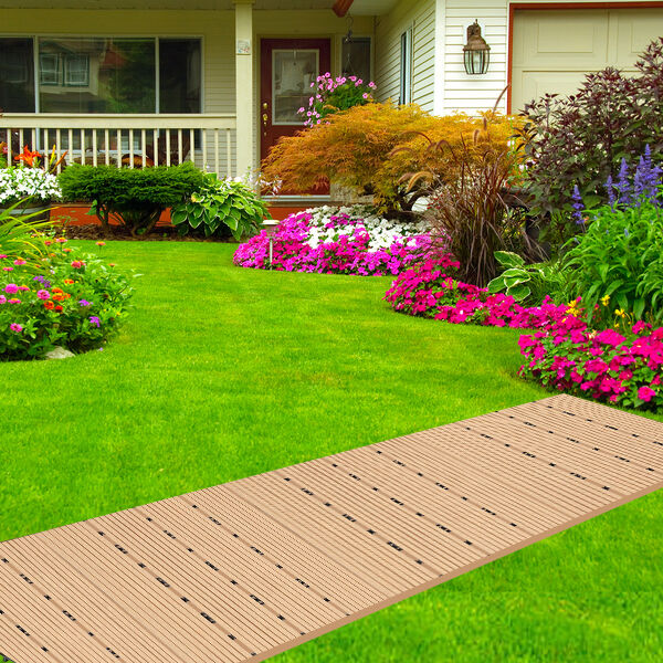 11er-Set - Terrassenfliesen aus WPC mit Falzung, Hellbraun image number 3