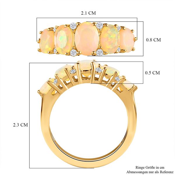 AA nat&uuml;rlicher, &auml;thiopischer Welo Opal und Zirkon-Ring - 1,60 ct. image number 7
