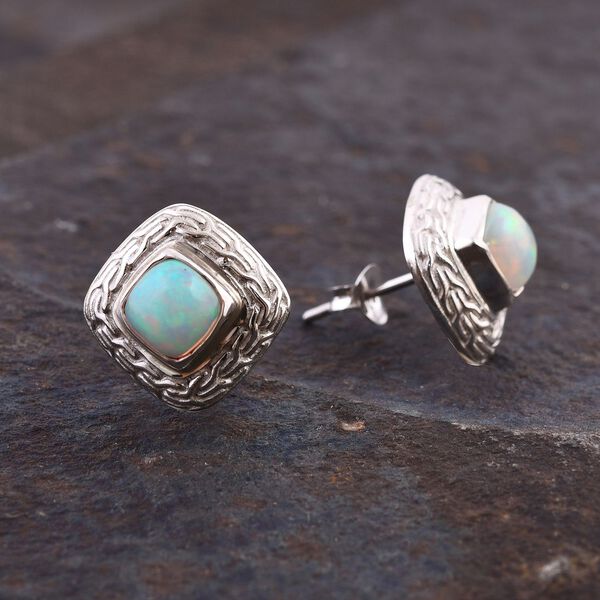 Royal Bali Kollektion - Nat&uuml;rliche, &auml;thiopische Welo Opal-Ohrringe - 1,38 ct. image number 1