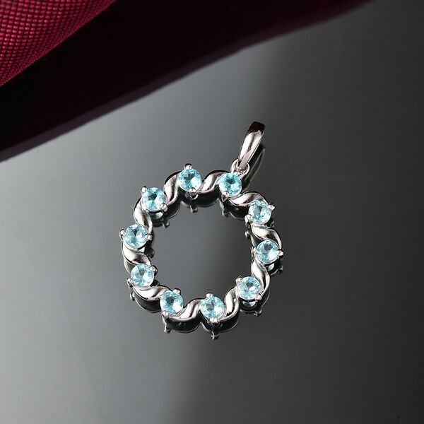 Djoy AA Betroka Blauer Apatit Meeresrauschen Anhänger 925 Silber rhodiniert ca. 1.33 ct image number 2