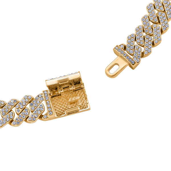 Wei&szlig;er Kristall Halskette ca. 50 cm Std Gelb image number 4