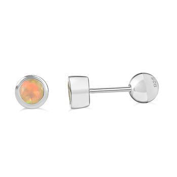 Nat&uuml;rliche, &auml;thiopische Welo Opal Ohrringe, 925 Silber rhodiniert - 0,35 ct.