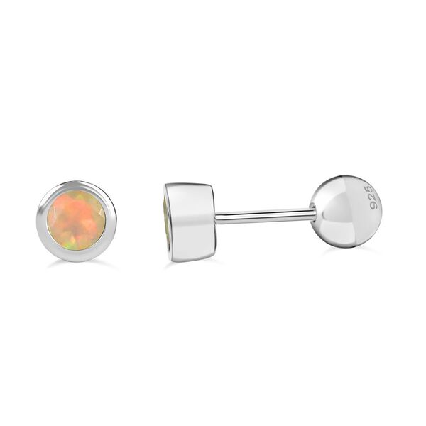 Nat&uuml;rliche, &auml;thiopische Welo Opal Ohrringe, 925 Silber rhodiniert - 0,35 ct.