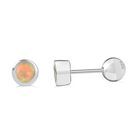 Natürlicher, äthiopischer Welo Opal Ohrringe 925 Silber rhodiniert ca. 0.35 ct