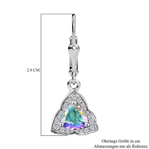D'Joy Merkur mystischer Topas, Weißer Zirkon Ohrringe 925 Silber rhodiniert ca. 2.20 ct image number 5