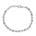 J Francis gefertigt mit SWAROVSKI Weißer Swarovski Kristall Armband ca. 19 cm 925 Silber rhodiniert 5.69 ct