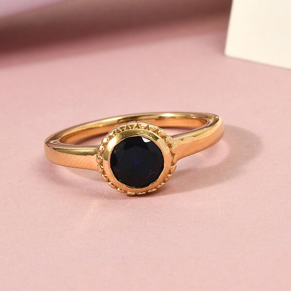 Masoala Saphir Solit&auml;r-Ring, 925 Silber vergoldet, 1,29 ct. image number 2