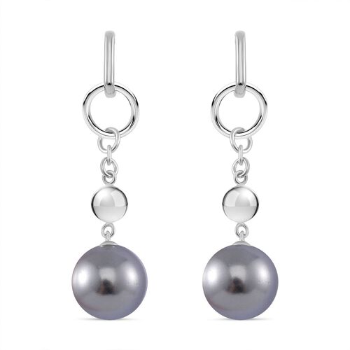 Tahiti Muschelkernperle Ohrringe 925 Silber platiniert image number 0