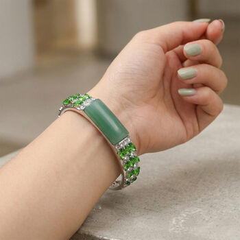 Gr&uuml;ner Aventurin, neongr&uuml;ner Kristall Armreif, ca. 18 cm