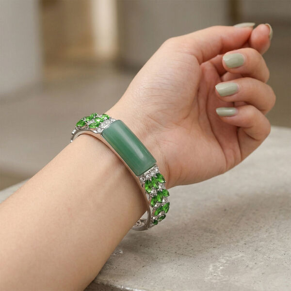 Gr&uuml;ner Aventurin, neongr&uuml;ner Kristall Armreif, ca. 18 cm image number 2