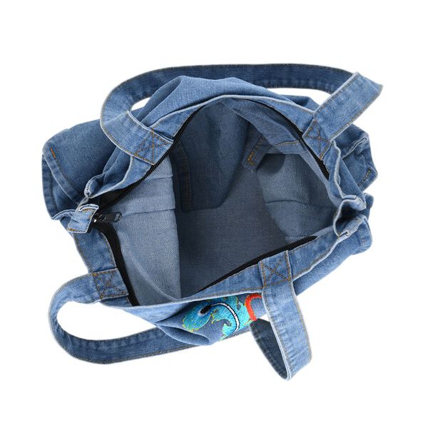 Shoppertasche, 33x35x5cm, Blau, Ph&ouml;nix-Stickerei image number 5