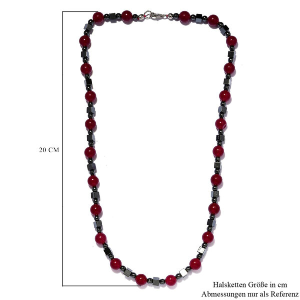 Onyx und H&auml;matit Halskette ca. 50 cm Lange 925 Silber platiniert ca. 157,95 ct image number 5