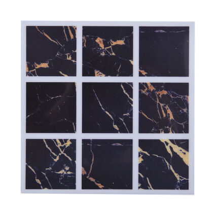 20er-Set Mosaik Wandaufkleber Wanddekoration, 10x10 cm, Schwarz