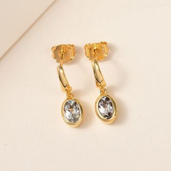 AAA Turkizit-Ohrringe in 925 Silber mit Gelbgold Vermeil