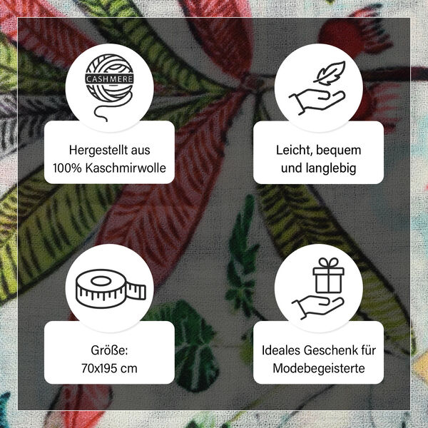 LA MAREY Schal aus 100% Kaschmirwolle, 70x195 cm, Cremefarben image number 4