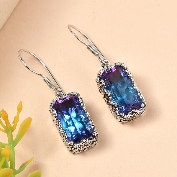 Sajen Silber - Blau-Pink Turmalin Quarz Ohrringe 925 Silber rhodiniert ca. 7.90 ct image number 2