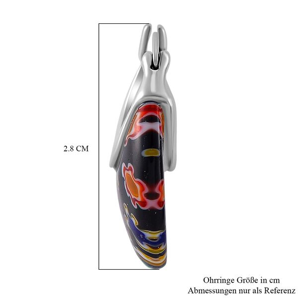 Schwarze Huggie-Ohrringe im Murano-Stil image number 6