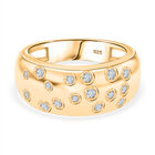 Djoy Moissanit Ring 925 Silber 750 Gelbgold Vermeil (Größe 17.00) ca. 0.32 ct