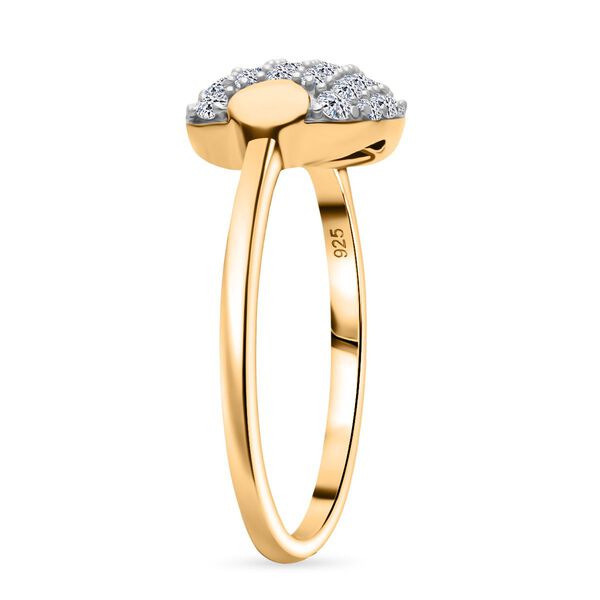 LUXURIANT SGL zertifizierter SI-GH Labor Diamant Ring, 925 Silber 750 Gelbgold Vermeil - 0,50 ct. image number 3