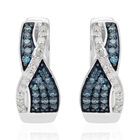 Weißer und Blauer Diamant Ohrringe 925 Silber platiniert ca. 0,33 ct image number 0
