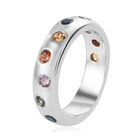 Mehrfarbig Saphir Band Ring 925 Silber Platin-Überzug image number 4