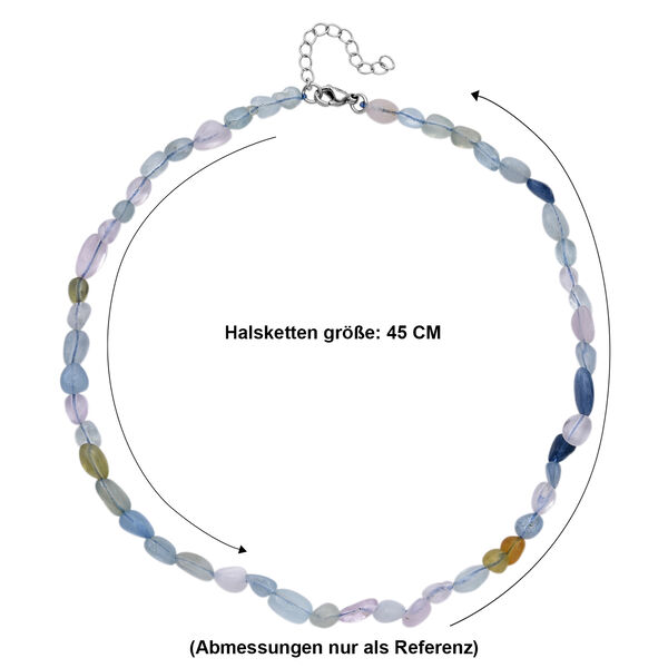 Aquamarin, Morganit, Heliodor Mehrfarbiger Beryll Halskette ca. 45 cm 316L Edelstahl 90.00 ct image number 5