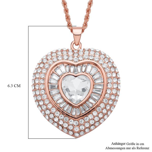 Weißer Kristall Schmuckset ca. 70 cm Eisen Std Rose, Legierung Std Rose image number 4