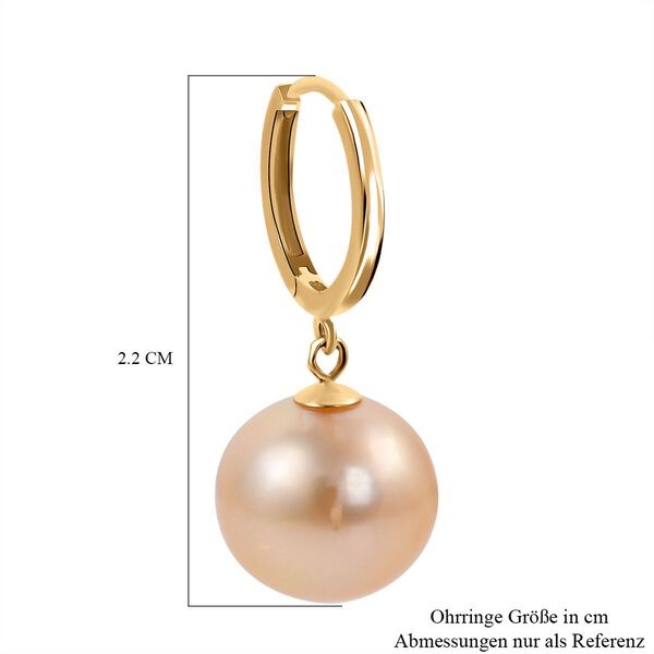 ILIANA AAA 10-11 mm goldene S&uuml;dseeperlen-Ohrringe image number 4