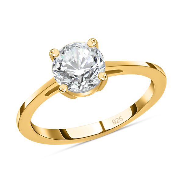 Moissanit Ring in Silber mit Gelbgold Vermeil- 0,92 ct. image number 4