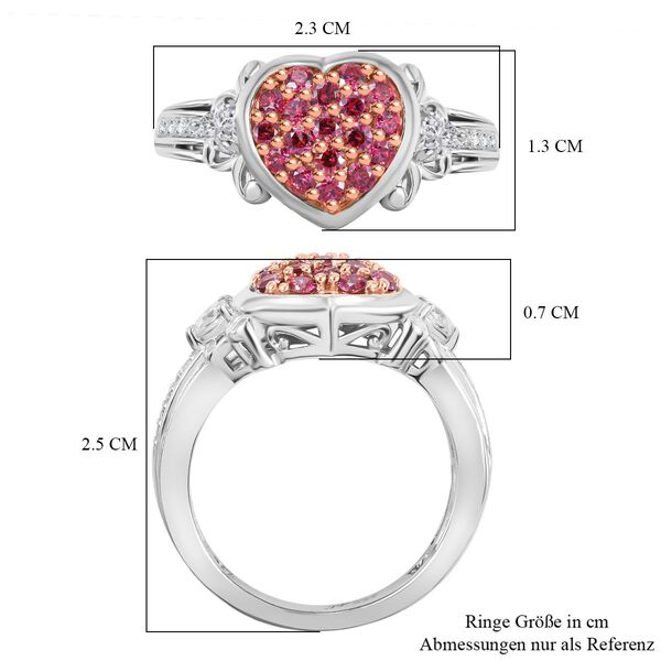 J Francis gefertigt mit SWAROVSKI Zirkonia, Roter Zirkonia Ring 925 Silber (Gr&ouml;&szlig;e 20.00) image number 7