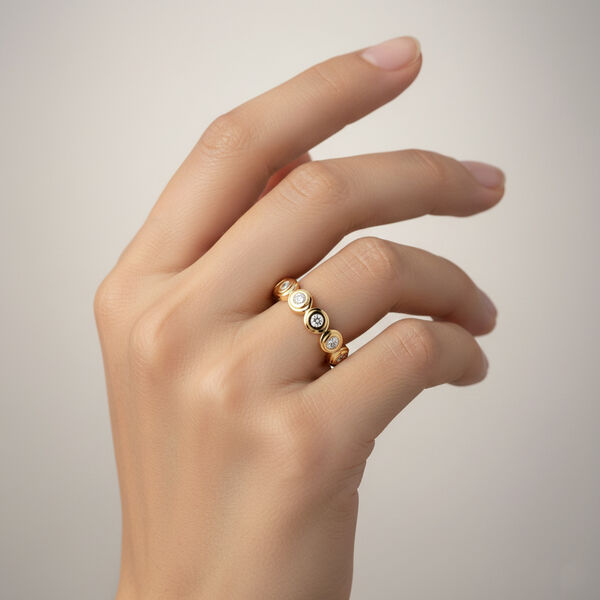 LUXURIANT DIAMOND - Lab Grown Diamant SI-GH Ring 925 Silber 750 Gelbgold Vermeil (Gr&ouml;&szlig;e 18.00) ca. 1,00 ct image number 2