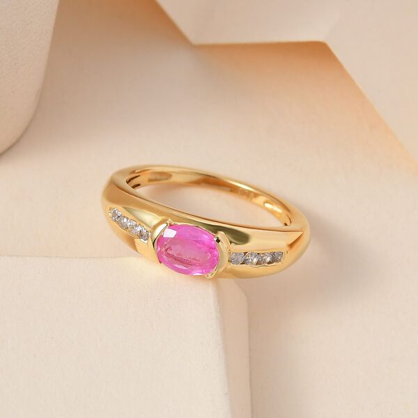 Ilakaka rosa Saphir und Zirkon-Ring - 1,23 ct. image number 2