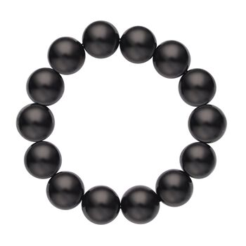 Flexibles, rundes Schungit-Perlen-Armband, 18cm - 204,80 ct.