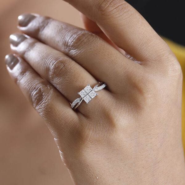 Moissanit Ring 925 Silber rhodiniert (Gr&ouml;&szlig;e 20.00) ca. 0,82 ct image number 3