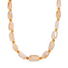 Citrin, Bernstein Halskette ca. 50 cm mit 2.5 cm extender, Nickelfreies Messing platiniert