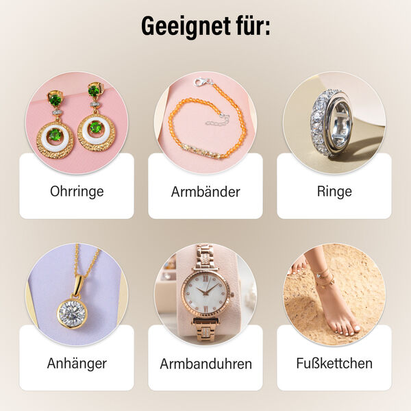 Oxidierte 3-stufige Schmuckbox mit Elefantenprägung und Samt-Innenfutter image number 5