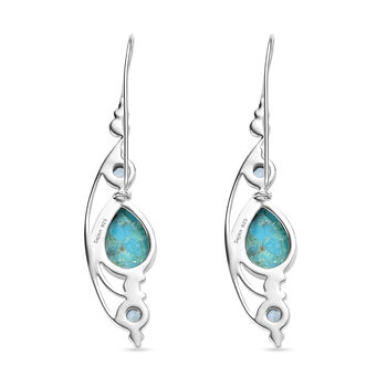 Sajen Silber - T&uuml;rkis, Paraiba Quarz Ohrringe 925 Silber rhodiniert ca. 11.95 ct