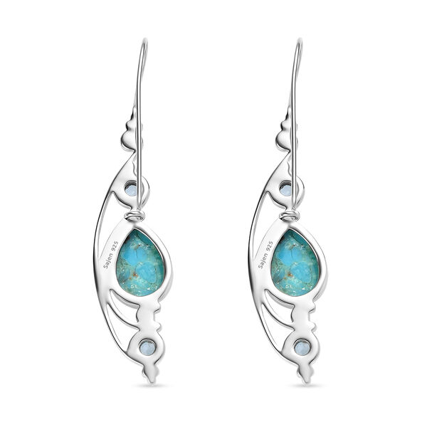 Sajen Silber - Türkis, Paraiba Quarz Ohrringe 925 Silber rhodiniert ca. 11.95 ct image number 2