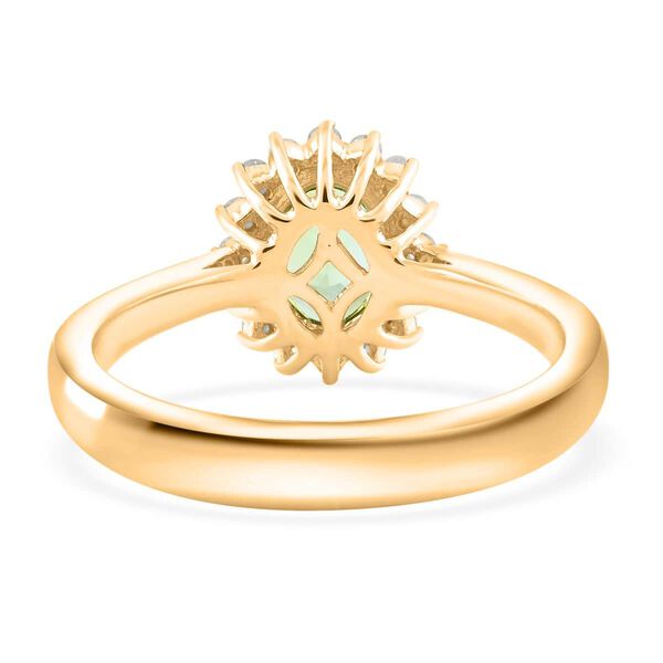 LUXORO zertifiziert und gepr&uuml;ft AAA gr&uuml;ner Turmalin und Diamant Ring in 417 Gold - 1,6 ct. image number 4