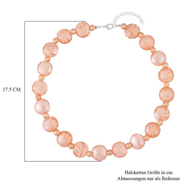 Rosa Glas-Perlen 53,25cm Halskette und flexibles Armband im Murano-Stil image number 5