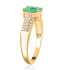 LUXORO AAA Kolumbianischer Smaragd, Weißer Diamant Ring, zertifiziert und geprüft, 585 Gold (Größe 20.00) ca. 1.65 ct image number 3
