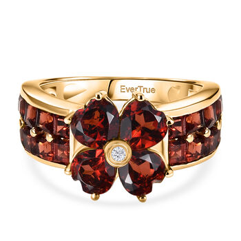EverTrue Mosambik Granat und Zirkon Ring - 4,44 ct.